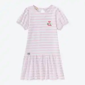 Kinder-Mädchen-Kleid mit Streifenmuster