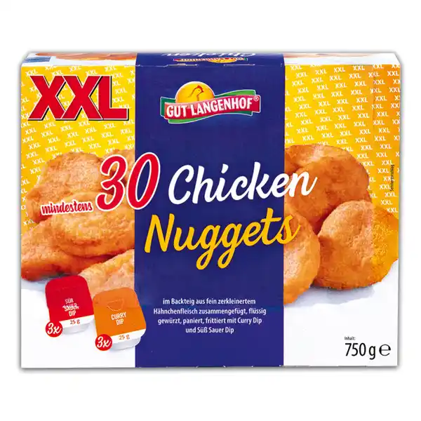 Bild 1 von Gut Langenhof Chicken Nuggets in der Box XXL