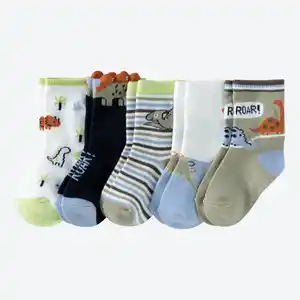 Baby-Jungen-Socken mit Dino-Motiven, 5er-Pack