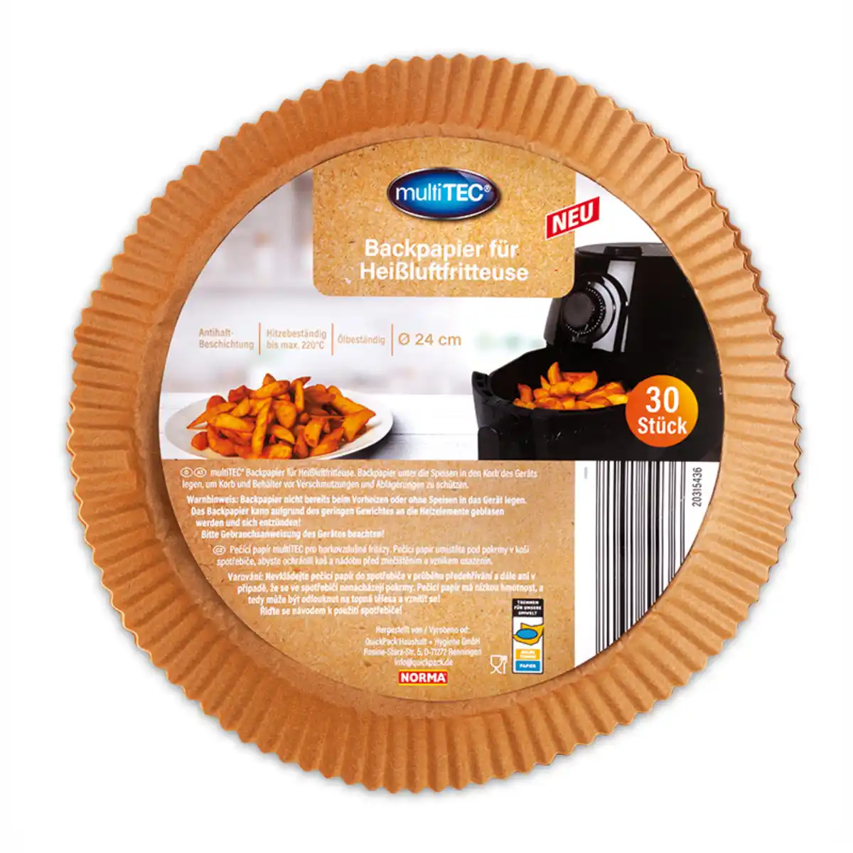 Bild 2 von Multitec Backpapier für Heißluftfritteusen