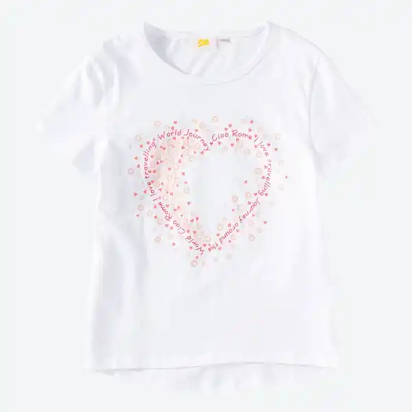 Bild 4 von Kinder-Mädchen-T-Shirt mit Herz-Aufdruck