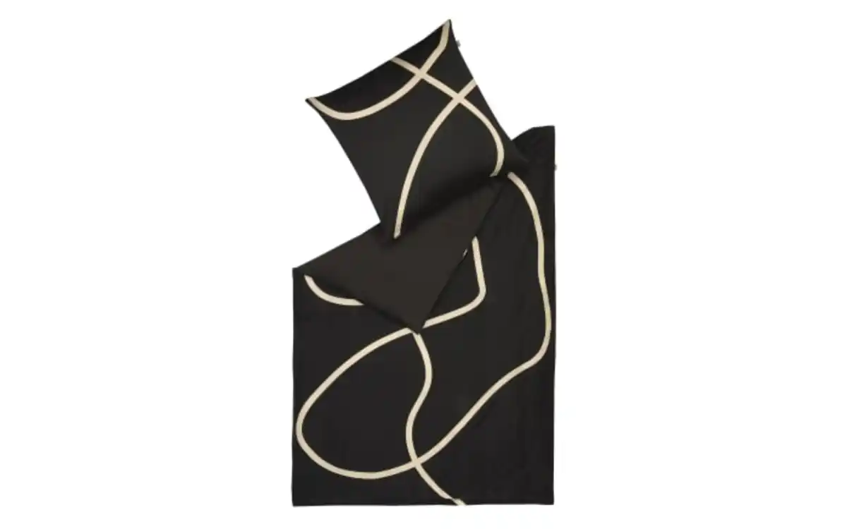 Bild 1 von Bettwäsche Artsy, schwarz/greige, 155 x 220 cm