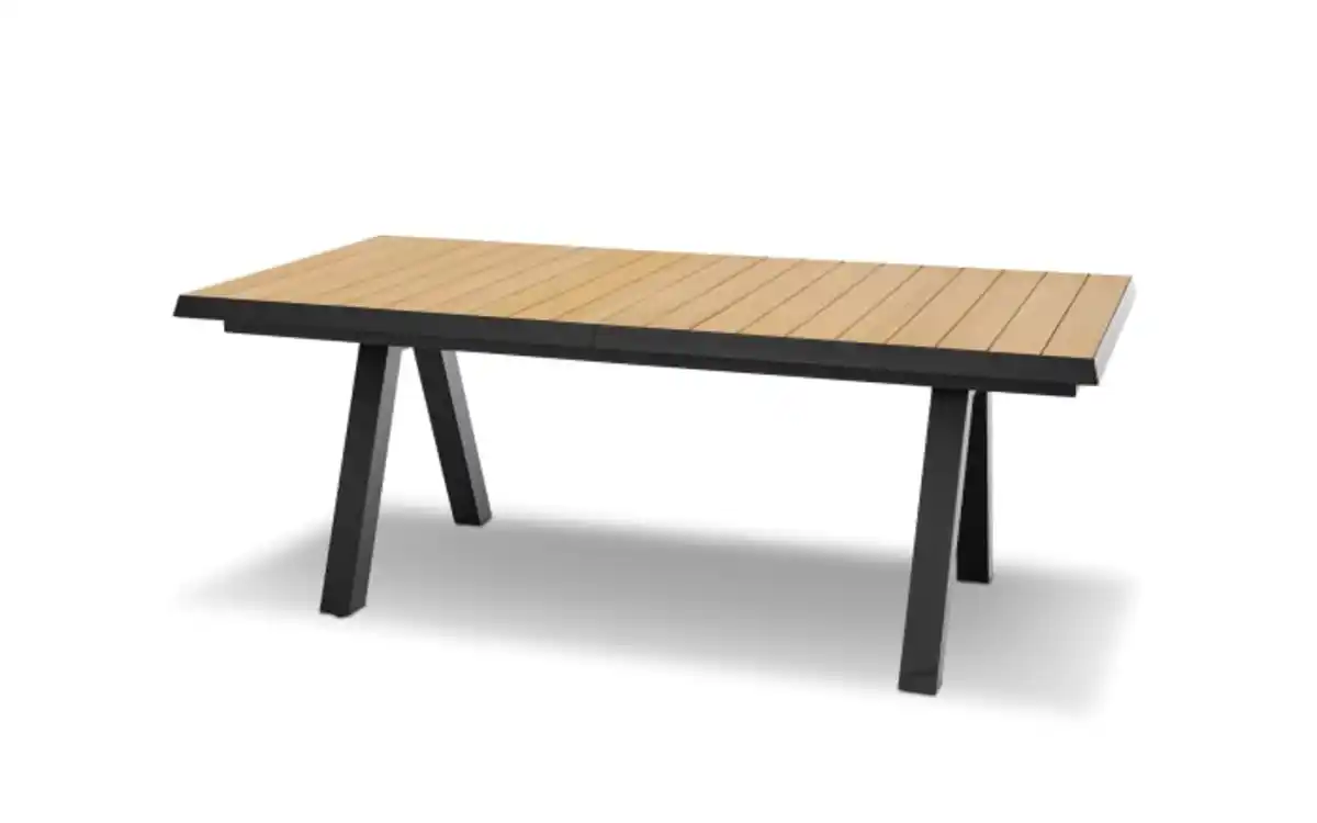 Bild 1 von Ausziehtisch Latea, anthrazit/Teakholz, inkl. Ausziehfunktion