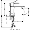 Bild 2 von HANSGROHE Waschtisch-Einhebelmischer »Rebris E«, 3/8", wassersparend, chrome, inkl. Ablaufgarnitur