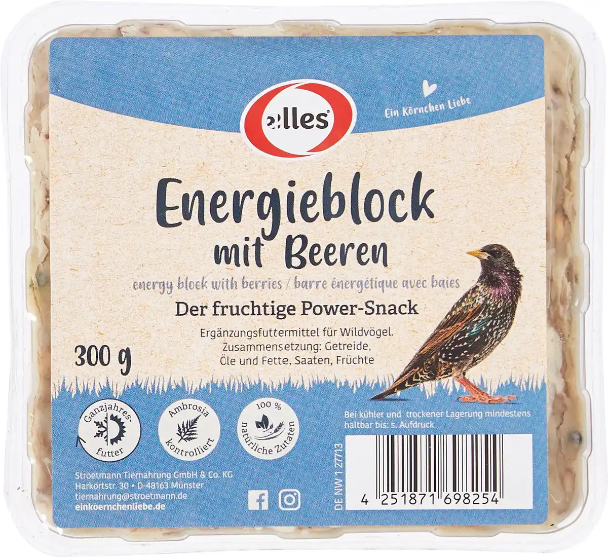 Bild 1 von Elles Wildvogelfutter Energieblock mit Beeren 300 g