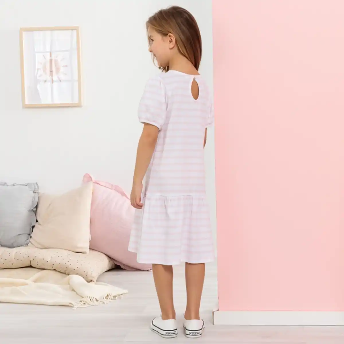 Bild 4 von Kinder-Mädchen-Kleid mit Streifenmuster