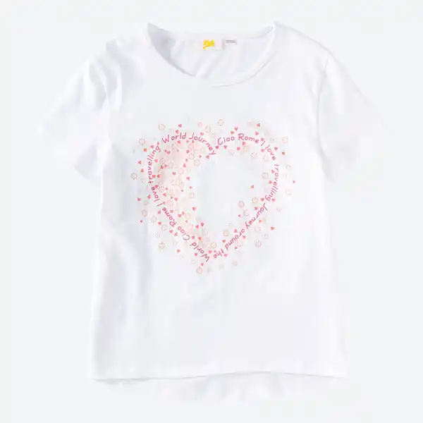 Bild 3 von Kinder-Mädchen-T-Shirt mit Herz-Aufdruck