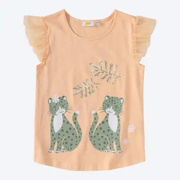 Bild 1 von Kinder-Mädchen-T-Shirt mit Tiger-Druck