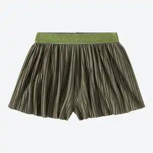 Kinder-Mädchen-Plissee-Shorts mit Lurex-Bund