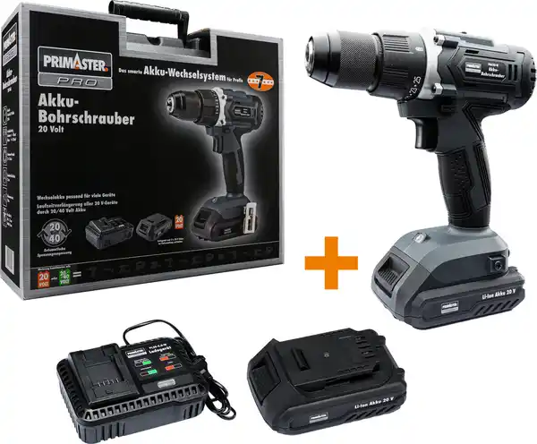 Primaster Pro Akku Bohrschrauber PAS20 W 20 V Mit 2 Akkus Und Ladeger t Primaster Pro Akku Bohrschrauber PAS20 W 20 V Mit 2 Akkus Und Ladeger t