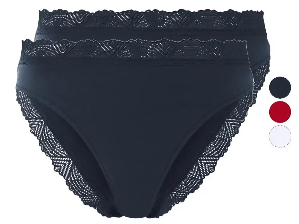Bild 1 von esmara® Damen Slips, 2 Stück, mit eleganter Spitze