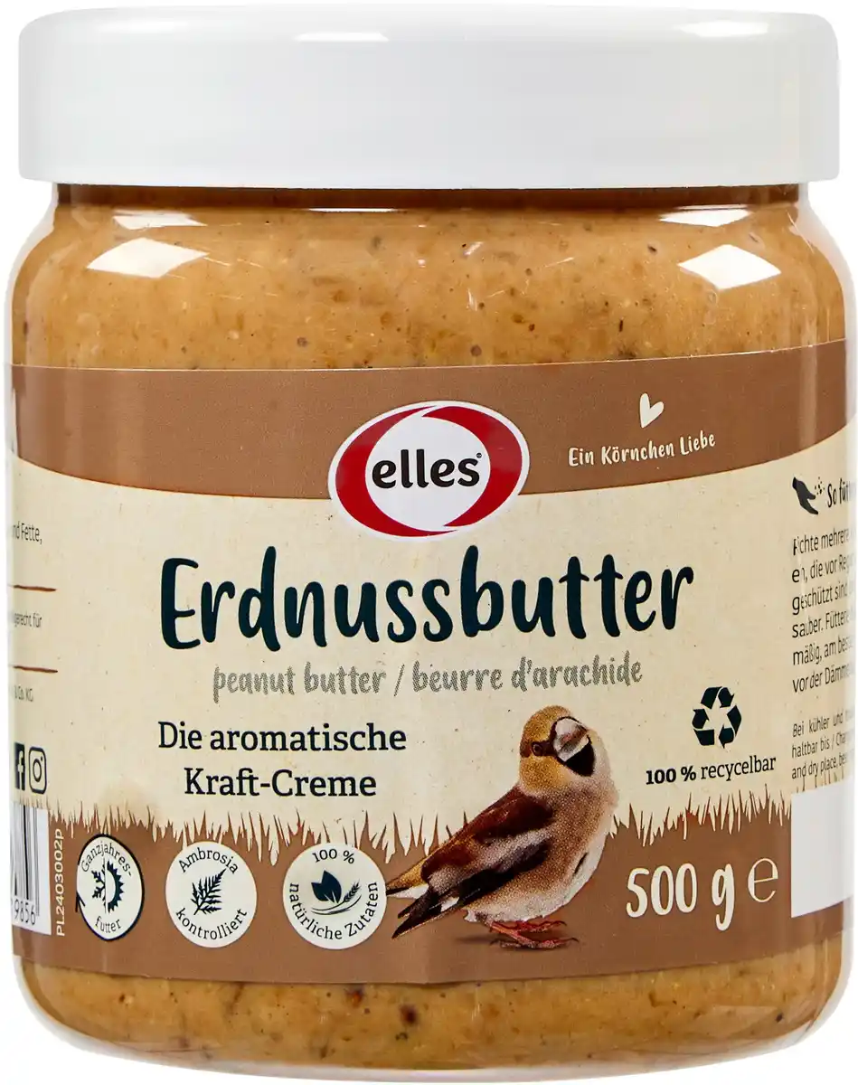 Bild 1 von Elles Wildvogelfutter Erdnussbutter 500 g