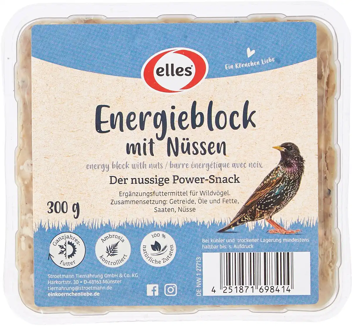 Bild 1 von Elles Wildvogelfutter Energieblockmit Nüsse 300 g