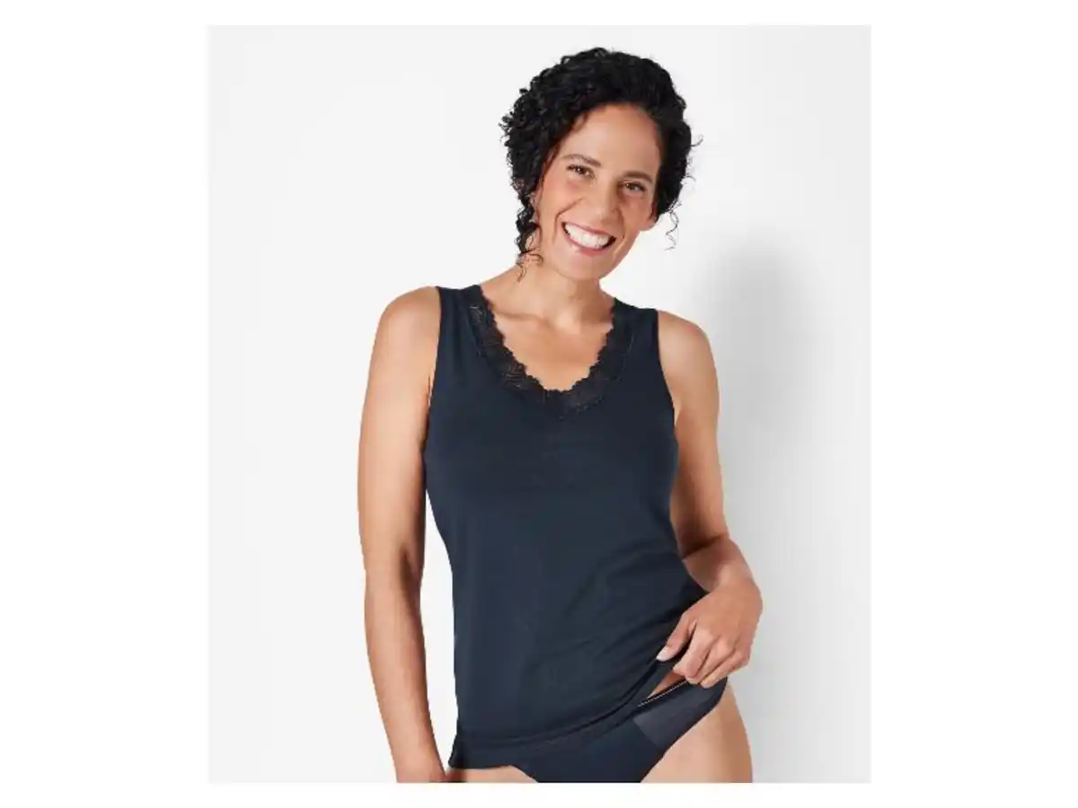 Bild 3 von esmara® Damen Achselhemd, mit edler Spitze am Dekolleté