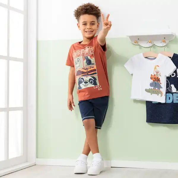 Bild 1 von Kinder-Jungen-Bermudas mit Kontrast-Bindeband