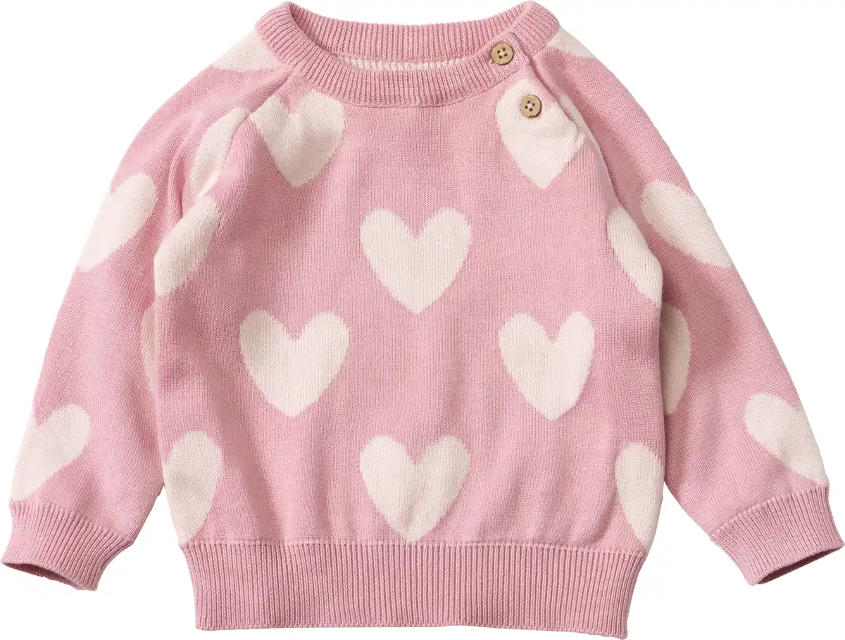 Bild 1 von ALANA Pullover aus Strick mit Herz-Muster, rosa, Gr. 74