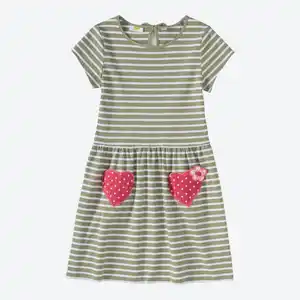 Kinder-Mädchen-Kleid mit Herz-Taschen