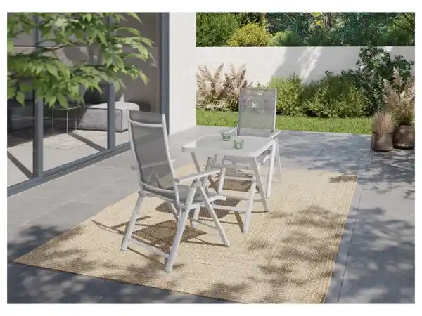 Bild 3 von LIVARNO home Alu-Set »Houston«, 3-teilig - Klapptisch & 2 Hochlehner, weiß/hellgrau