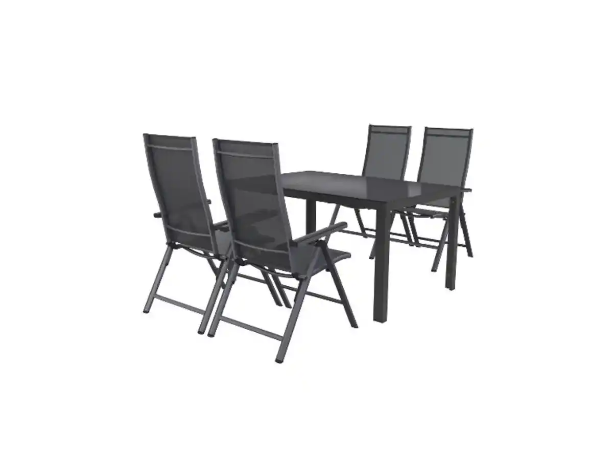 Bild 1 von LIVARNO home Alu-Set »Houston«, 5-teilig - Standardtisch & 4 Hochlehner, grau