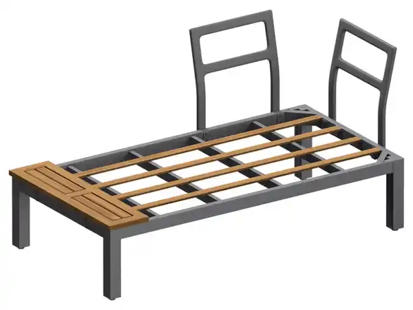 Bild 4 von LIVARNO home Loungeecke, 3-teilig, aus Alu und Holz, braun/grau