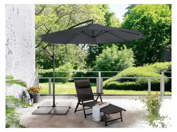 Bild 4 von LIVARNO home Ampelschirm, 3 m, mit Handkurbel, anthrazit