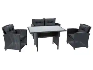 LIVARNO home Lounge-Set, 4-teilig, mit Kissen, anthrazit