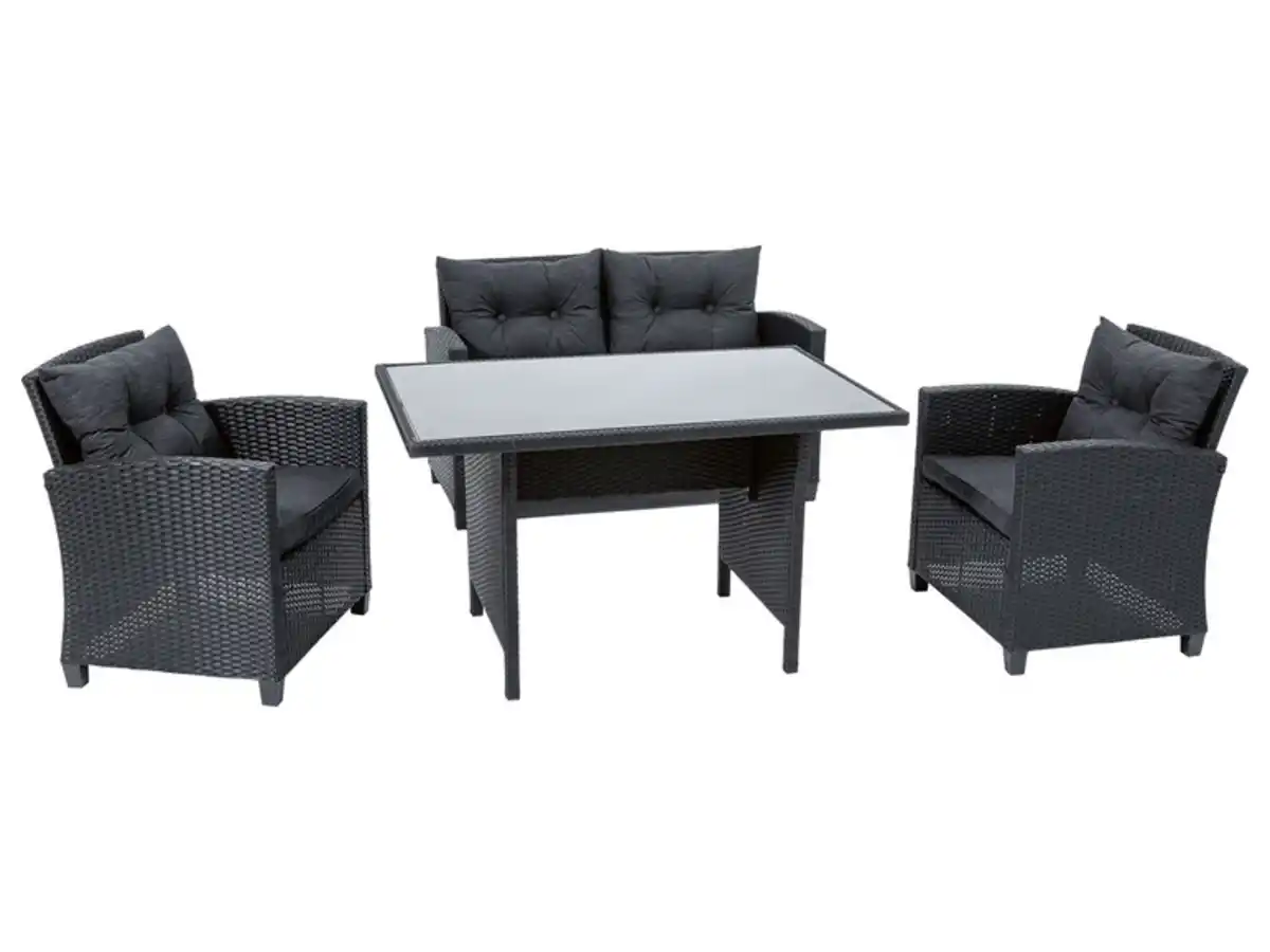 Bild 1 von LIVARNO home Lounge-Set, 4-teilig, mit Kissen, anthrazit