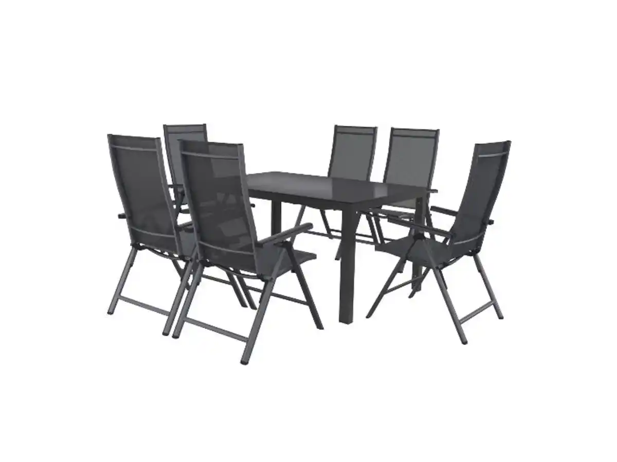 Bild 1 von LIVARNO home Alu-Set »Houston«, 7-teilig - Standardtisch & 6 Hochlehner, grau