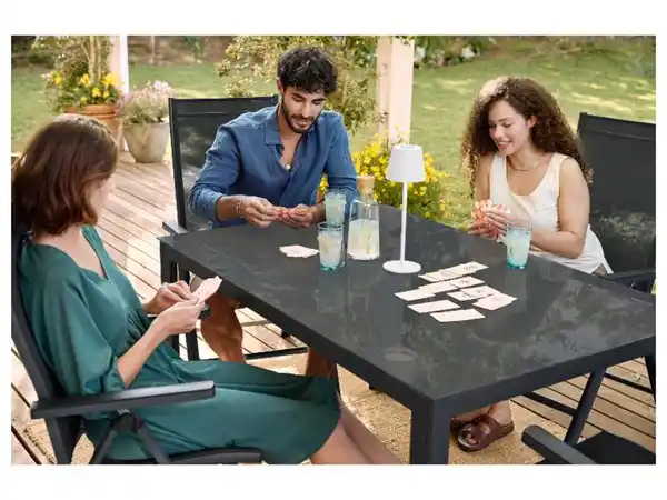 Bild 3 von LIVARNO home Alu-Set »Houston«, 7-teilig - Standardtisch & 6 Hochlehner, grau