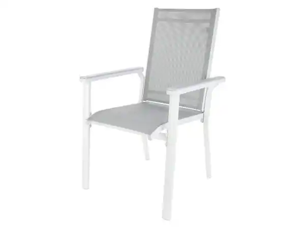 Bild 4 von LIVARNO home Alu-Set »Houston«, 3-teilig - Klapptisch & 2 Stapelsessel, weiß/hellgrau