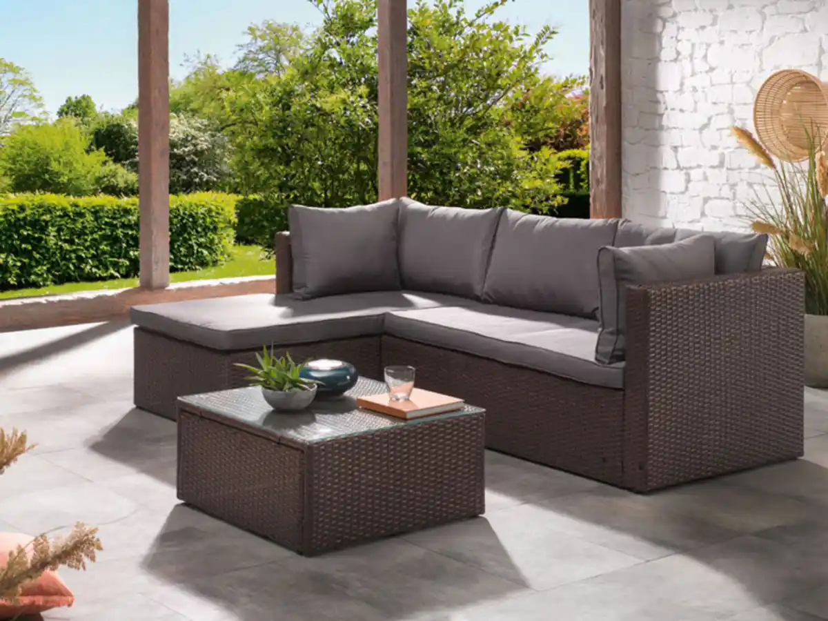 Bild 3 von LIVARNO home Loungeecke mit Tisch, braun