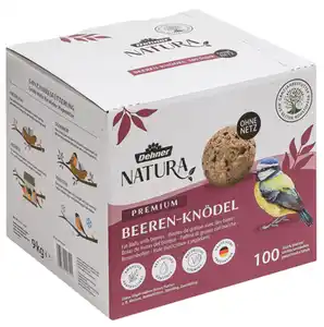 Dehner Natura Premium Wildvogelfutter Beeren-Meisenknödel im Karton, ohne Netz, 100 Stk.