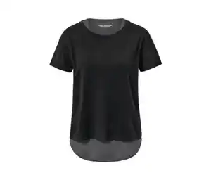 2-in-1-Kurzarm-Sportshirt, schwarz