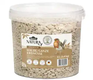 Dehner Natura Premium Wildvogelfutter Halbe/Ganze Erdnüsse, 5 l