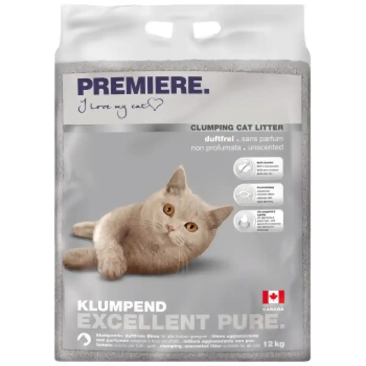 Bild 1 von PREMIERE Excellent ohne Duft Klumpstreu Pure 12 kg