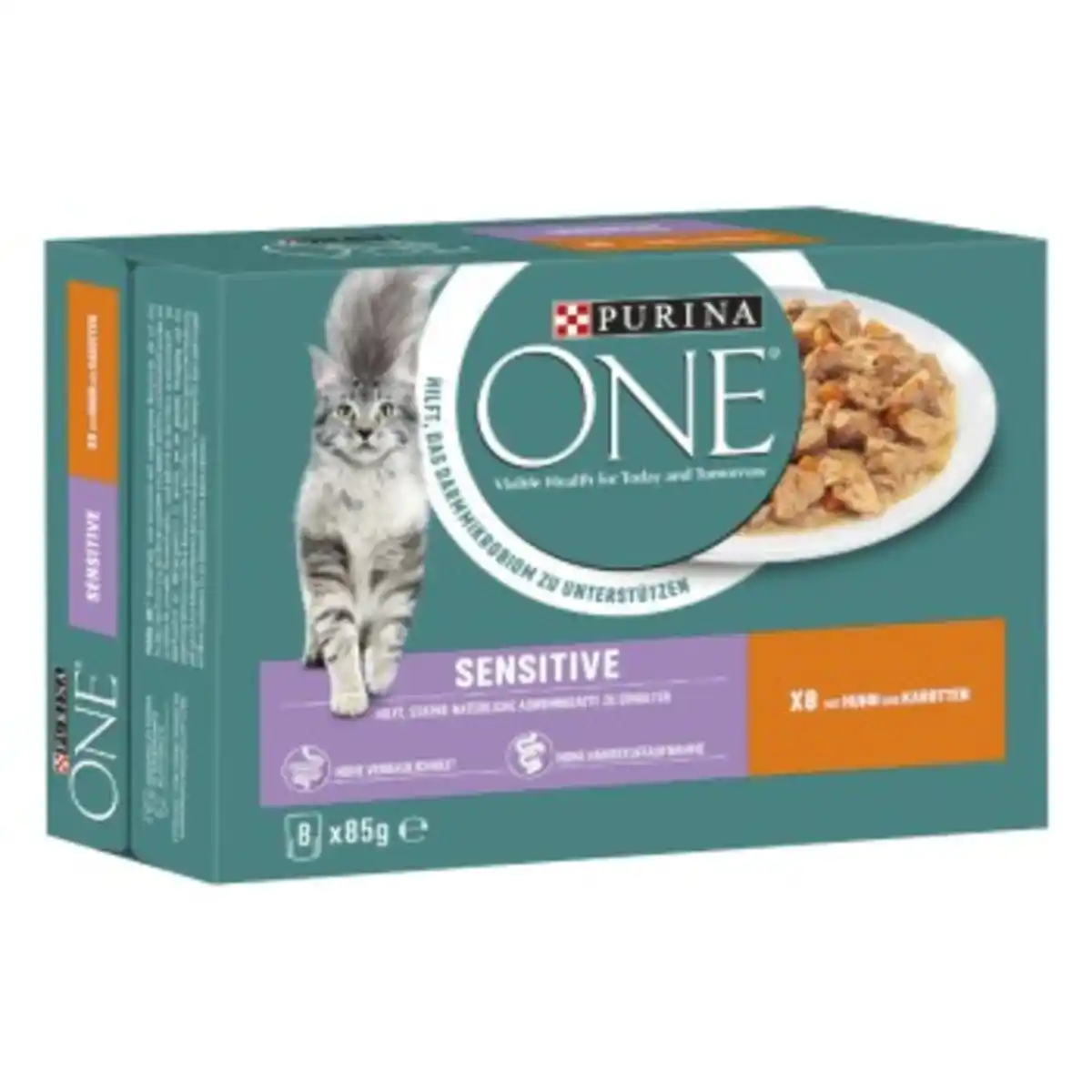 Bild 1 von Purina ONE SENSITIVE Nassfutter Katze Adult zarte Stückchen in Sauce 8x85 g