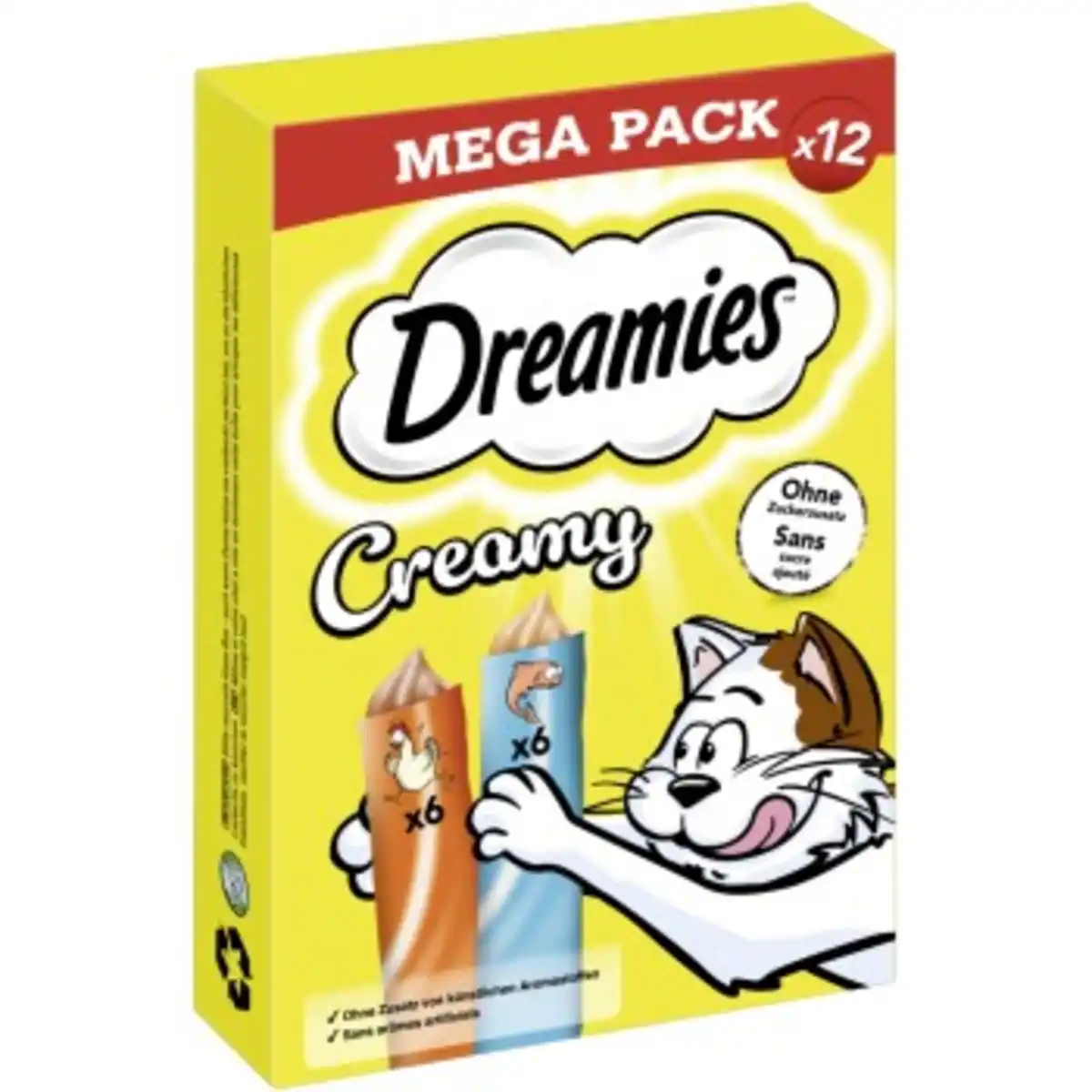 Bild 1 von Dreamies Creamy Mega Pack Huhn und Lachs 12x10g
