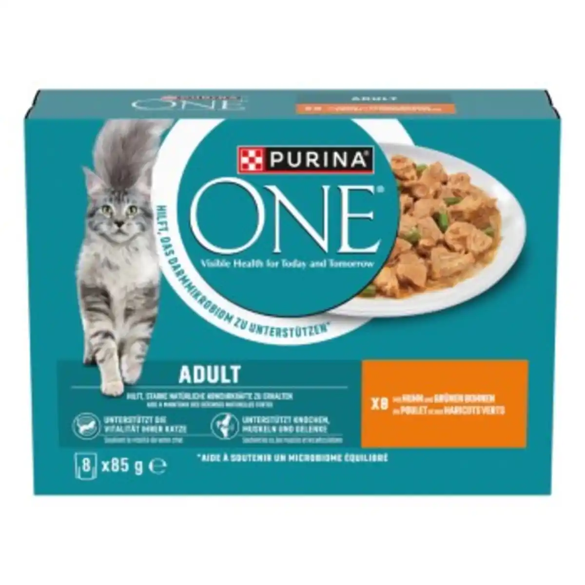 Bild 1 von Purina ONE  Nassfutter Katze Adult zarte Stückchen in Sauce 8x85 g