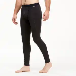 FORCLAZ Merino Tights Herren lange Unterwäsche Trekking - MT500 schwarz