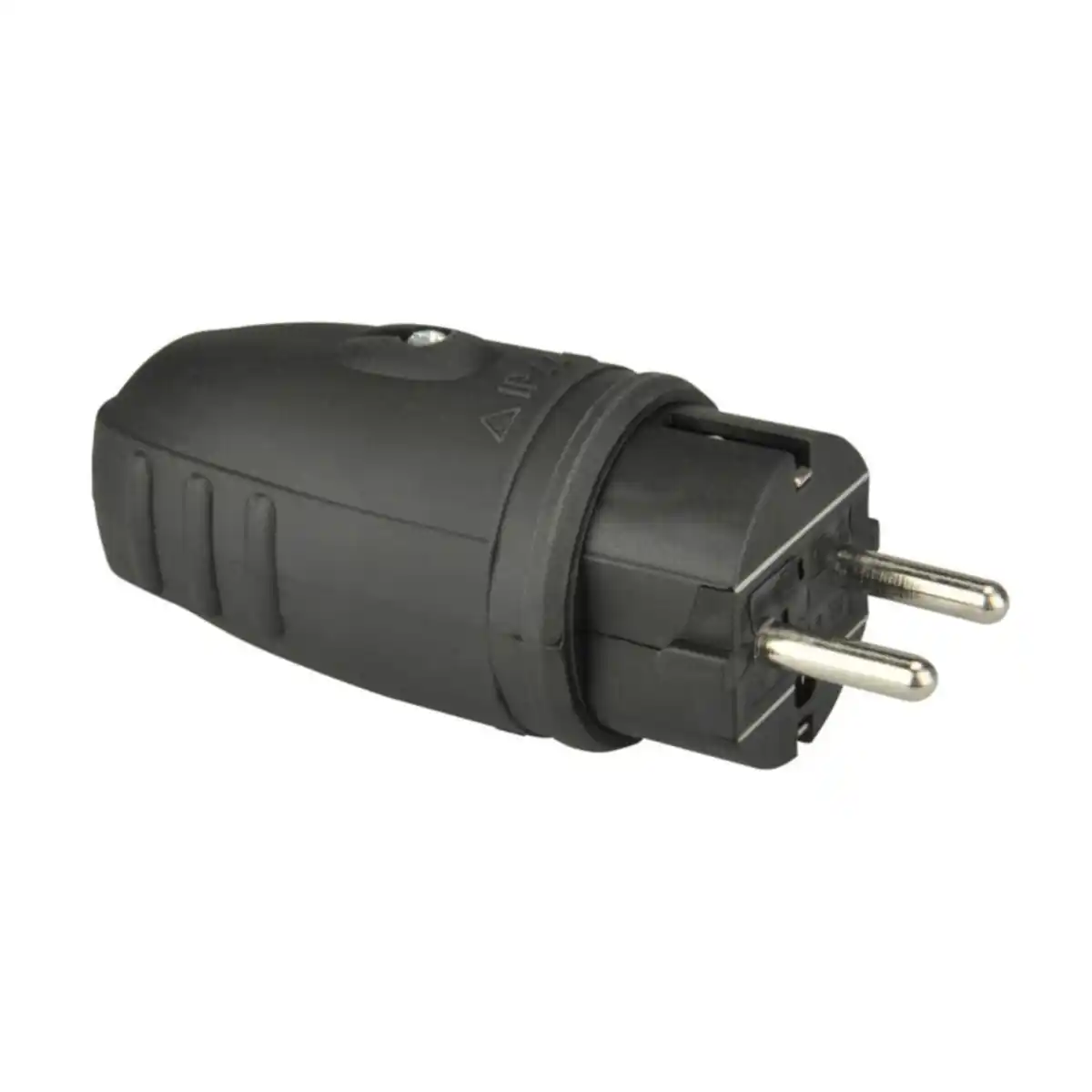 Bild 1 von Schutzkontakt Stecker Gummi, IP44, schwarz
