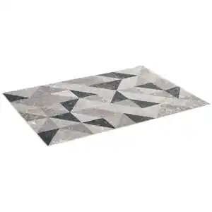 Teppich im Trenddesign moderner Teppich mit geometrischen Formen für Wohnzimmer Schlafzimmer Küche Polyester Grau+Schwarz+Weiß 120 x 170 cm