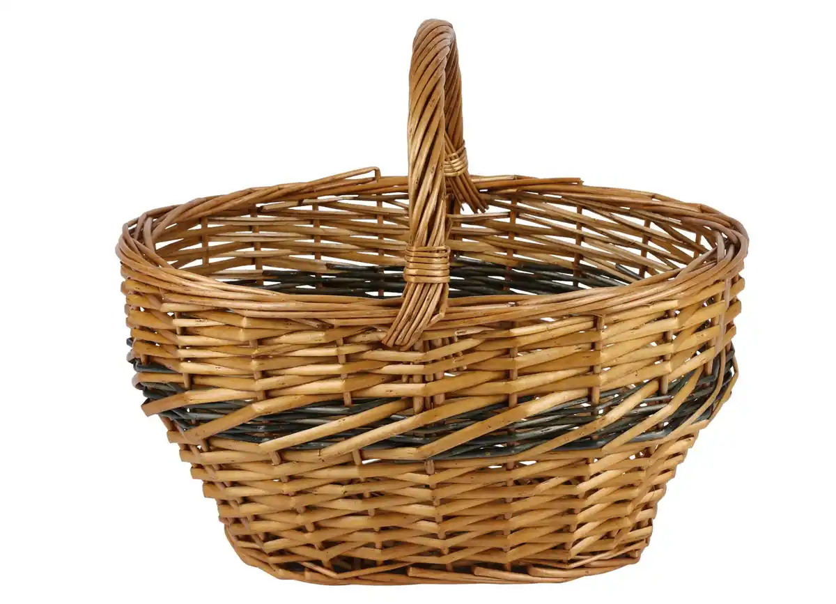 Bild 1 von Weidenkorb Tragekorb aus gesottener Weide.
