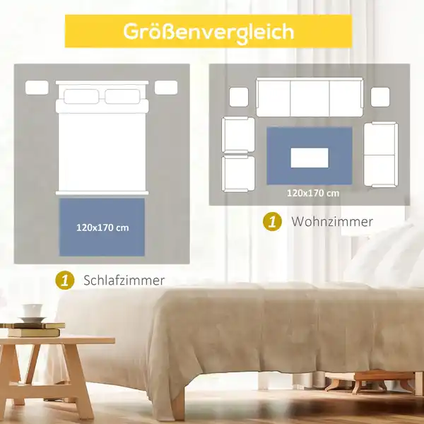 Bild 4 von Teppich im Trenddesign moderner Teppich mit geometrischen Formen für Wohnzimmer Schlafzimmer Küche Polyester Grau+Schwarz+Weiß 120 x 170 cm