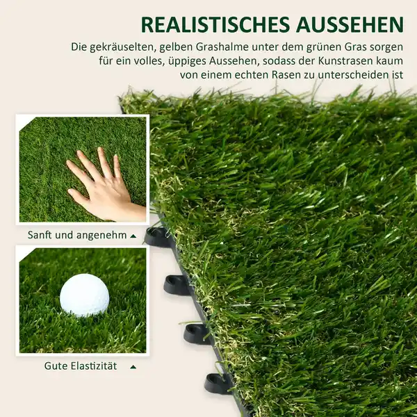 Bild 4 von Kunstrasen 10 Stücke Rasenteppich 30 x 30 cm Grasmatte für Garten