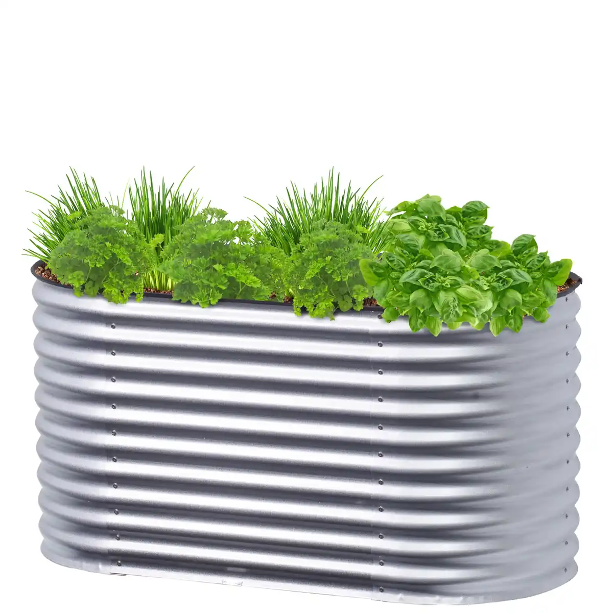 Bild 1 von Hochbeet Welle aus Stahlblech 160x80x82cm Silber