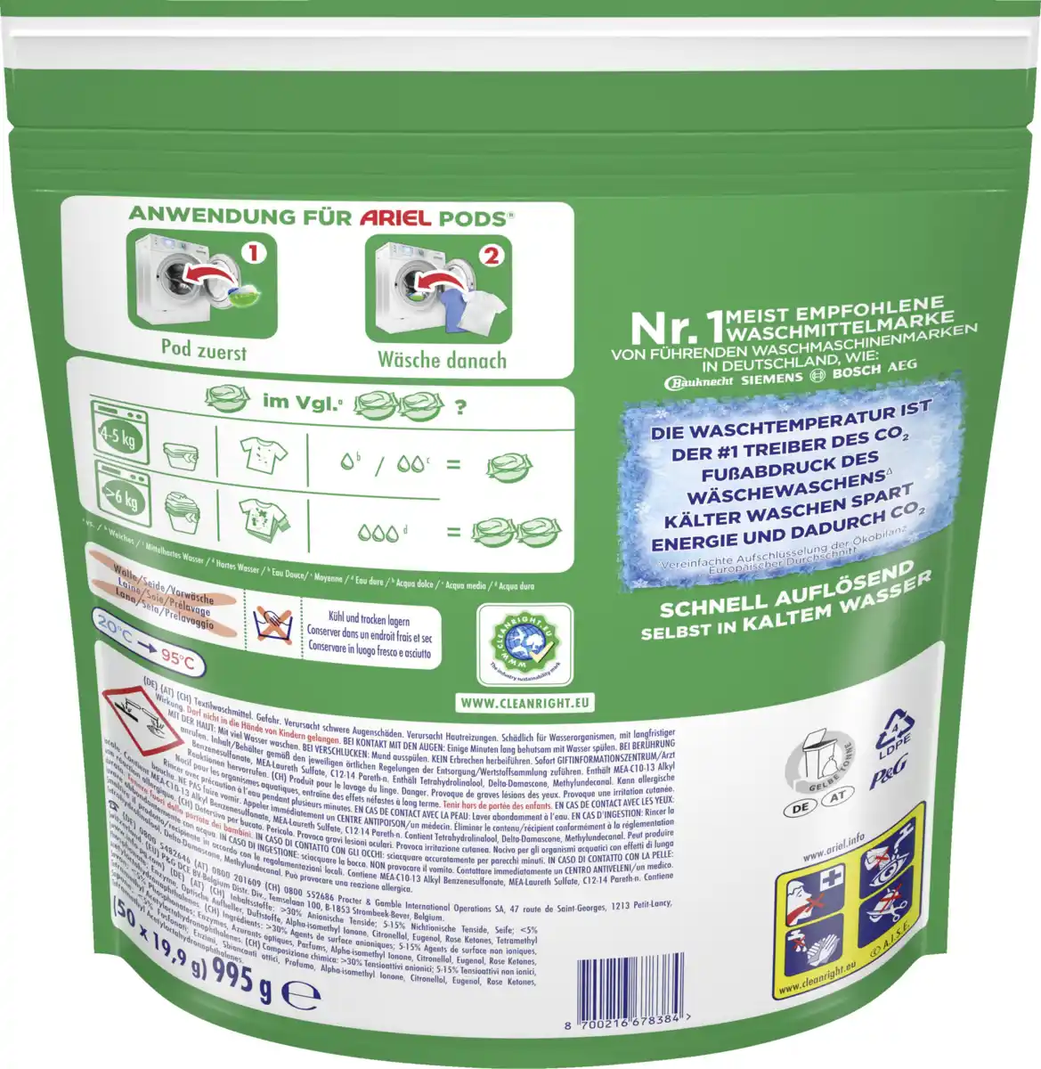Bild 2 von Ariel Colorwaschmittel Flüssig All-in-1 Pods Color 100WL, 100 WL