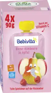 Bebivita Quetschie Birne-Himbeere in Apfel, 360 g