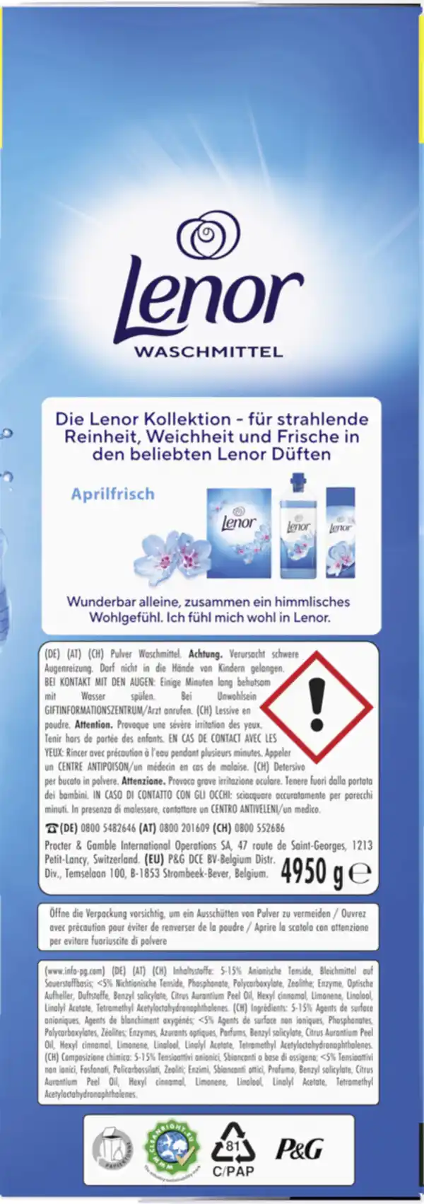 Bild 2 von Lenor Vollwaschmittel Pulver Aprilfrisch 90 WL