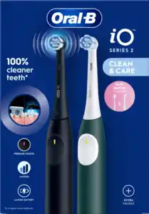 Oral-B 2er Set Elektrische Zahnbürste iO Series Night Black & Forest Green