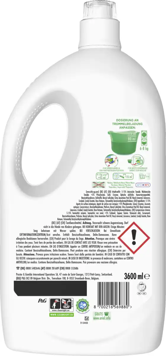 Bild 2 von Ariel Vollwaschmittel Flüssig Touch of Unstoppables 80WL, 80 WL